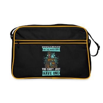 Doberman Dog Owner Dog Gift - Retro Bag - black/gold - Front