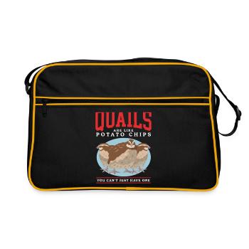 Caille Éleveur de caille Cadeau de garde de caille - Sac Retro - noir/or - Devant