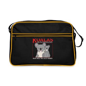 Koala Koalas Koala Bear Koala Bear Cadeau - Sac Retro - noir/or - Devant