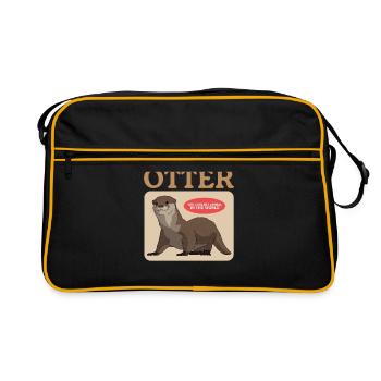 Loutre Loutre Cadeau Loutre de mer - Sac Retro - noir/or - Devant