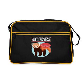 Panda roux Panda roux | Cadeau Pandas Rouges - Sac Retro - noir/or - Devant