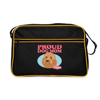 Cavapoo Mom Hund Cavoodle Hundebesitzer Geschenk - Retro Tasche - Schwarz/Gold - Vorne