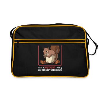 Mignon écureuil écureuil gris écureuil cadeau - Sac Retro - noir/or - Devant
