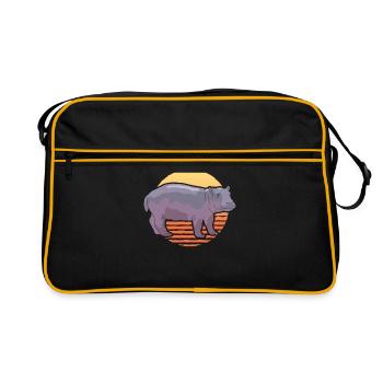Hippo Baby Hippos Hippo Gift - Retro Bag - black/gold - Front