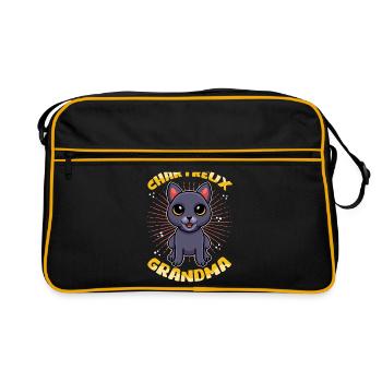 Chartreux Grandma Carthusian Cat Gift - Retro Bag - black/gold - Front