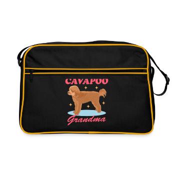 Cavapoo Grandma | Cavoodle Hundebesitzer Geschenk - Retro Tasche - Schwarz/Gold - Vorne