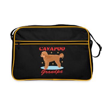 Cavapoo Grandpa | Cavoodle Hundebesitzer Geschenk - Retro Tasche - Schwarz/Gold - Vorne