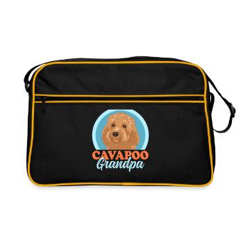 Cavapoo Grandpa Hundebesitzer Cavoodle Geschenk - Retro Tasche - Schwarz/Gold - Vorne