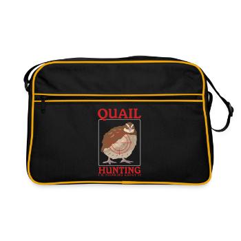 Chasse, Chasse à la caille, Caille, Chasseur, Caille, Cadeau - Sac Retro - noir/or - Devant
