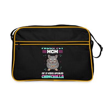 Chinchilla Maman Propriétaire Chinchillas Cadeau - Sac Retro - noir/or - Devant