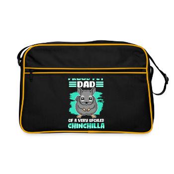Chinchilla Dad Propriétaire Chinchillas Cadeau - Sac Retro - noir/or - Devant