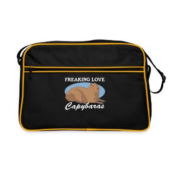 Capybara Capybara Capybaras Cadeau - Sac Retro - noir/or - Devant