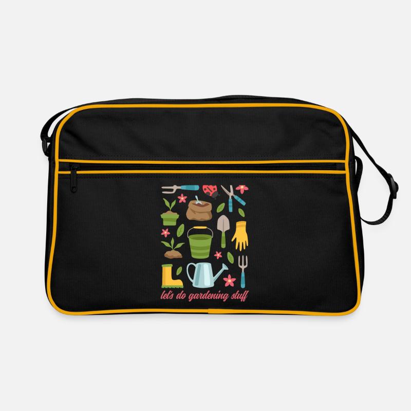 Garten Hobbygärtner Gartenarbeit Gärtner Geschenk - Retro Tasche - Schwarz/Gold