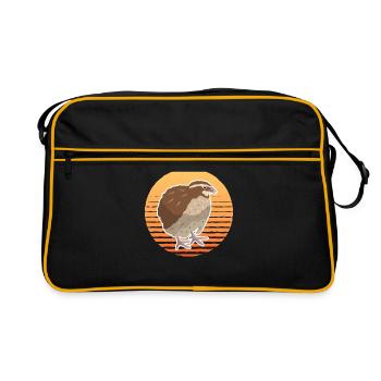 Quails quail breeder quail keeping gift - Retro Bag - black/gold - Front