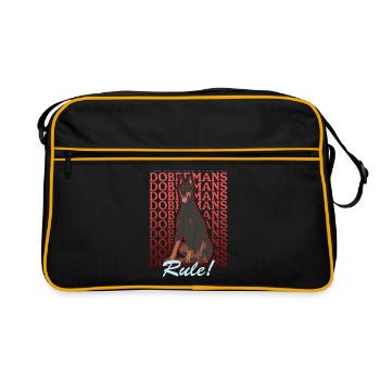 Doberman Dog Propriétaire Chien Cadeau - Sac Retro - noir/or - Devant