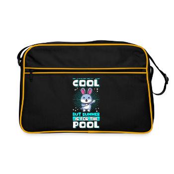 Sommerferien Ferien Schule Schüler Geschenk - Retro Tasche - Schwarz/Gold - Vorne