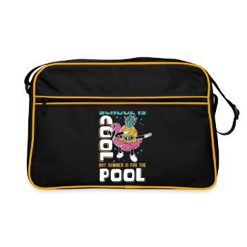 Sommerferien Schule Schüler Ferien Geschenk - Retro Tasche - Schwarz/Gold - Vorne