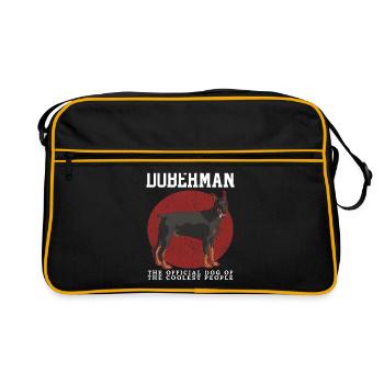 Doberman Dog Owner Dog Gift - Retro Bag - black/gold - Front
