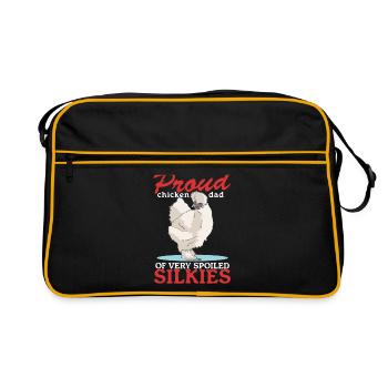 Silk Chicken Dad Chicken Silk Chickens Silkie Gift - Sac Retro - noir/or - Devant