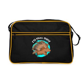 Porc-épic | Cadeau de porcs-épics - Sac Retro - noir/or - Devant