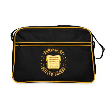Fromage grillé Fromage Amateur de fromage Cadeau - Sac Retro - noir/or - Devant