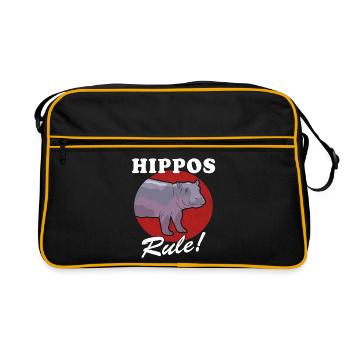 Hippos Baby Hippo Hippo Gift - Retro Bag - black/gold - Front