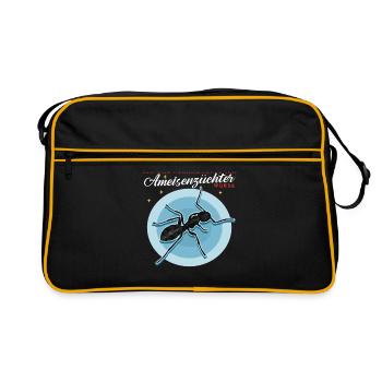 Ants Ant Ant Farm Formicarium Gift - Retro Bag - black/gold - Front