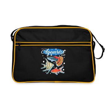 Aquarium Aquaristics Aquarist Ornamental Fish Gift - Retro Bag - black/gold - Front