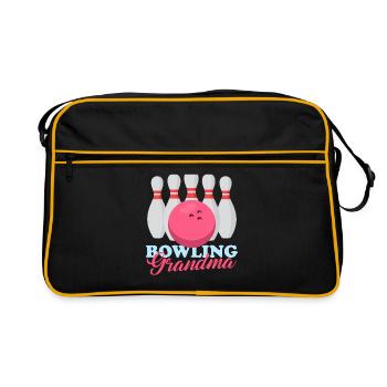 Bowling Grand-mère Joueur de quilles Bowling Cadeau - Sac Retro - noir/or - Devant