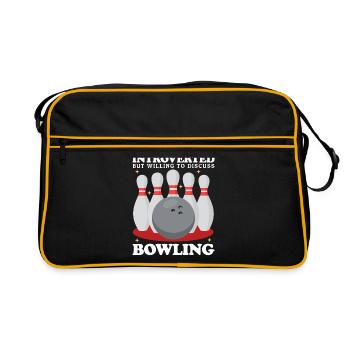Joueur de quilles Joueur de quilles Cadeau de bowling - Sac Retro - noir/or - Devant