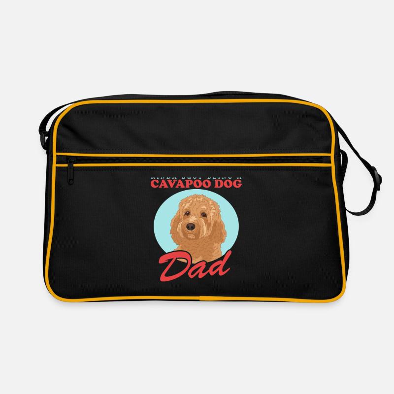 Cavapoo Dad Hund Cavoodle Hundebesitzer Geschenk Retro Tasche