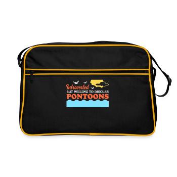 Ponton Pontoon Bateau Capitaine Cadeau - Sac Retro - noir/or - Devant
