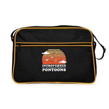 Ponton Ponton Bateau | Cadeau du capitaine ponton - Sac Retro - noir/or - Devant