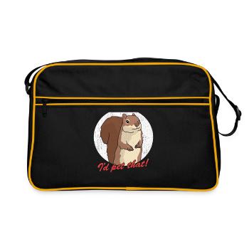Mignon écureuil écureuil gris écureuil cadeau - Sac Retro - noir/or - Devant