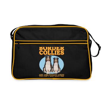 Border Collie Dogs Dog Owner Cadeau - Sac Retro - noir/or - Devant