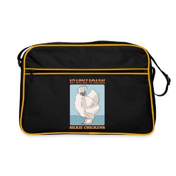 Silk Chicken Silkie Chickens Silk Chickens Cadeau - Sac Retro - noir/or - Devant