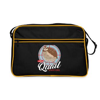 Chasse, caille, caille, caille, chasseur, cadeau - Sac Retro - noir/or - Devant