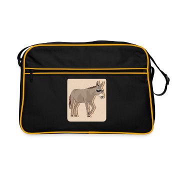 Âne propriétaire âne âne amoureux cadeau d’âne - Sac Retro - noir/or - Devant