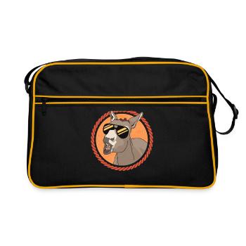 Âne propriétaire âne âne âne cadeau amoureux - Sac Retro - noir/or - Devant