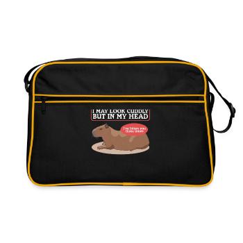 Capybara Capybara Capybaras Cadeau - Sac Retro - noir/or - Devant