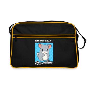 Propriétaire de chinchilla | Cadeau de chinchillas mignons - Sac Retro - noir/or - Devant