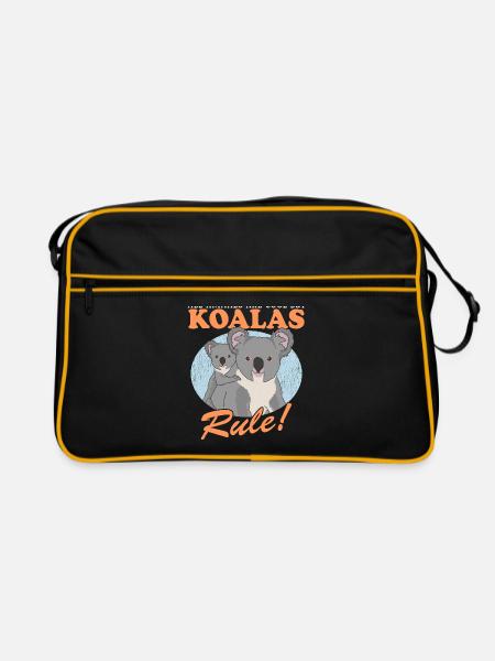 Koala Koala Bear Koala Bear Koalas Gift - Retro Bag - black/gold - Front