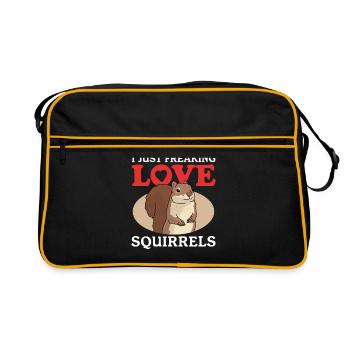 Mignon écureuil écureuil cadeau - Sac Retro - noir/or - Devant