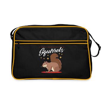 Mignon écureuil écureuil gris écureuil cadeau - Sac Retro - noir/or - Devant