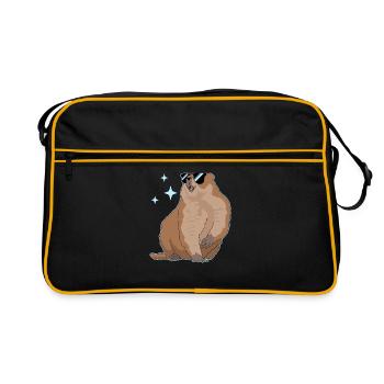 Murmeltiere Mankai Munggen Groundhog Geschenk - Retro Tasche - Schwarz/Gold - Vorne
