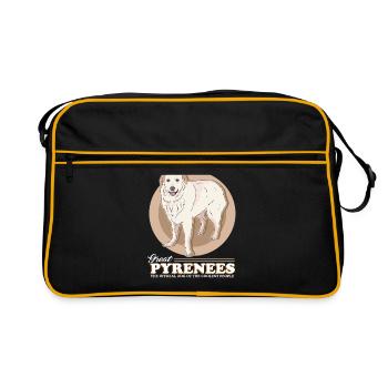 Pyrenean Mountain Dog Dog Owner Dog Gift - Retro Bag - black/gold - Front
