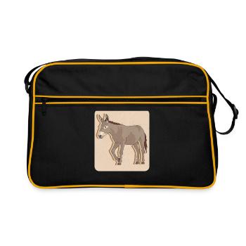 Âne propriétaire âne âne âne cadeau amoureux - Sac Retro - noir/or - Devant