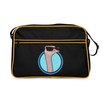 Autruche Oiseau Autruche Autruche Autruche Cadeau - Sac Retro - noir/or - Devant