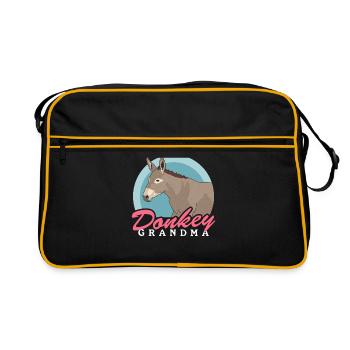 Donkey Granny Donkey Lover Donkey Owner Gift - Sac Retro - noir/or - Devant