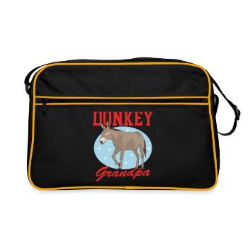 Donkey Grandpa Donkey Owner Donkey Lover Gift - Sac Retro - noir/or - Devant